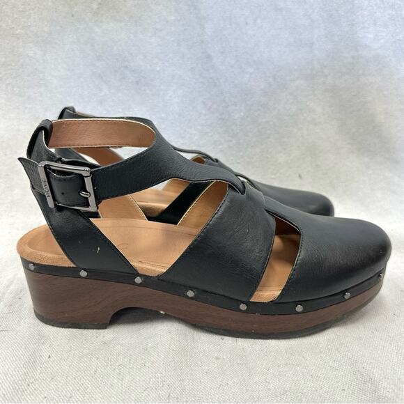 Vionic Faye black leather t strap closed toe clog US Size 9 Euro 41 - Picture 3 of 15